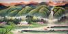 Green mountains and small village - Chinese landscape painting